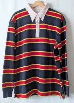 美品 Brooks Brothers ボーダーラガーシャツ XL ネイビー赤黄色のサムネイル