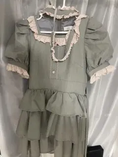新品、タグ付き]pium ヘッドドレス付きフリルティアードワンピース