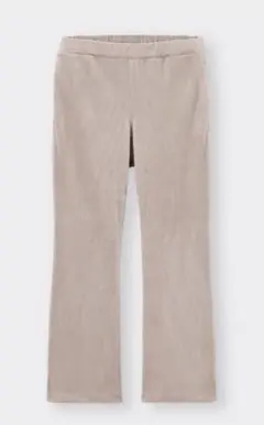 GU ジーユー　ヌクヌクニットコールプルオンフレアパンツ　ベージュ　150