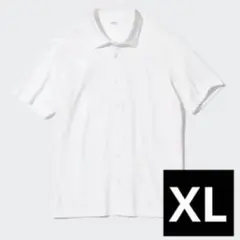 【完売品】ユニクロ　エアリズムフルオープンポロシャツ半袖　ホワイト　XL