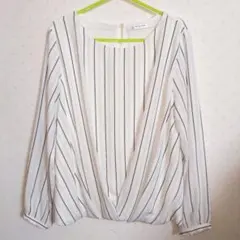 ハニーズ　GLACIER ストライプブラウス　M