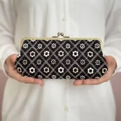 ミナペルホネン がま口ポーチ ハンドメイド タンバリン ペンケース