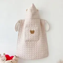 もこもこベビー防寒ケープ くまポケット付き 即日発送