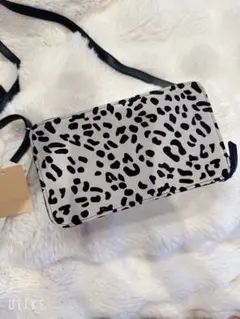 美品】PECHINCHER レオパードフロッキー ウォレット ショルダーバッグ 