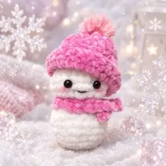 雪だるま あみぐるみ もこもこ ゆきもちちゃん