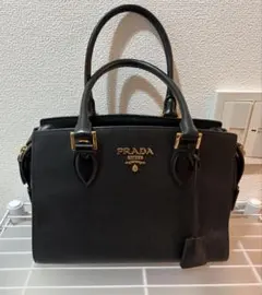 美品】PRADA ハンドバッグ ネイビー1BA058 - メルカリ