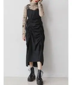 ジュエティ　キャミワンピース　黒　ロングスカート