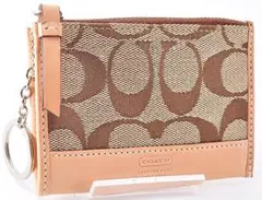 美品 COACH コーチ カード コインケース ブラウン ベージュ チャーム付