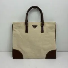 K◆未使用 PRADA プラダ カナパキャンバス レザー ブラウンのサムネイル
