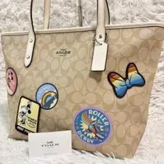 新品】 コーチ トートバッグ ワッペン シグネイチャー pvc レザー 