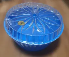 昭和レトロ//青いプラスチック製菓子入れ