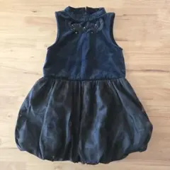 ハッカキッズ ワンピース ドレス110cm ベロア×オーガンジー