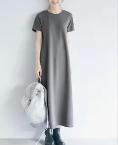 coca エンボス ワンピース グレー M 試着のみ