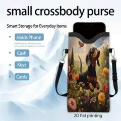 まとめ割有り♪ミニチュアダックスフンド　サコッシュショルダーバッグ　スマホケース