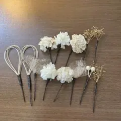 ホワイト花髪飾りセット 成人式