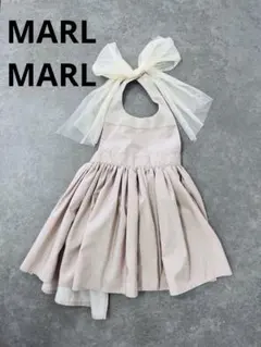 MARLMARL⭐︎ベビー服⭐︎リボン付きワンピ風エプロン【中古】D32のサムネイル