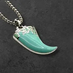 Dior 牙モチーフ ネックレス グリーン ペンダント 628