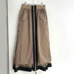 RISLEY【リズレー】リバーシブルメッシュフレアスカート レイヤード ベージュのサムネイル