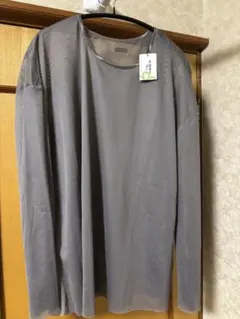 asknowas メッシュ 長袖Tシャツ グレー