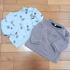 ラディッシュ柄とキャラクター柄トレーナーセット80 2枚セット売り