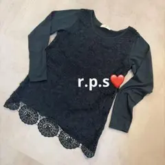 r.p.s 長袖カットソー レース切替 ダークグリーンのサムネイル