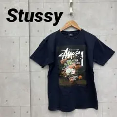 Stussy ワールドツアー フラワープリントTシャツ サイズM ネイビー