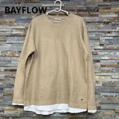 BAYFLOWベージュ長袖カットソー