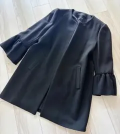 ★値下げ★即日発送★希少サイズXL★ZARA WOMAN★黒★フリル袖コート★