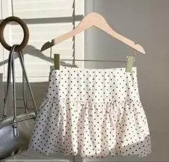 SHEIN ホワイト・ドット フリルミニスカート