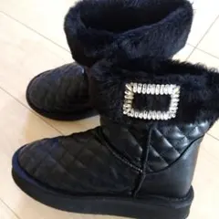 Rady ビジュー付きブラックショートブーツ 23.5 24