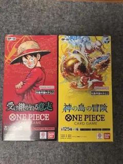 ワンピースカード 受け継がれる意志 2BOX 神の島の冒険 1BOX テープ付き ワンピースカード 神の島の冒険 受け継がれる意志 各1箱 - メルカリ