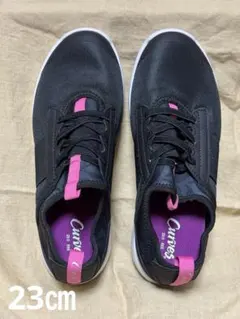 【値下げ】Curves ブラック ピンク スニーカー 23.0