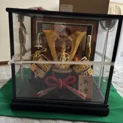 五月人形 兜 潤祥作 銀彫金銀 流星 ガラスケース 午の節句 こどもの日