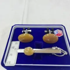 7724 越中福光砡　天然石カフスボタンとネクタイピンセット