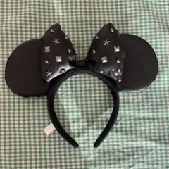東京ディズニーリゾート　ミニー　黒レザー　カチューシャ