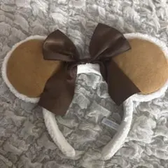 【即日配送】ディズニー　ミニー　コーデュロイ　カチューシャ