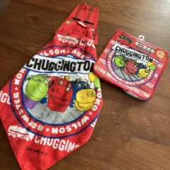 チャギントン ミニタオル3枚セット ループ付きタオル　赤　計4枚セット