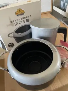 TOPVALU 温度計付き天ぷら鍋 20cm IH対応　オイルポット　セットのサムネイル