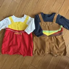 ポテトとハンバーガーロンパースセット　双子　70.80サイズ