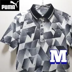 PUMAプーマ　ゴルフウェア　半袖ポロシャツ　総柄　メンズM【美品】