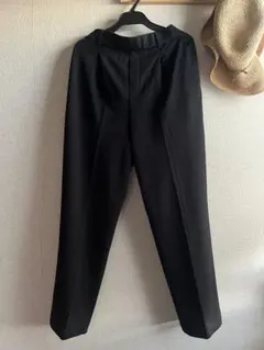 美品☆スクロール テーパードパンツ 黒 LL