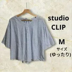 スタディオクリップ studio CLIP 半袖ブラウス リボン 綿麻リネン Mのサムネイル