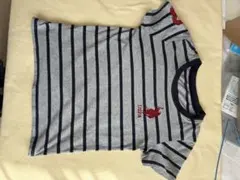 U.S.POLO ASSN 刺繍 グレーとネイビーのストライプTシャツ