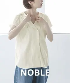 Noble ノーブル バックサテンフレンチスリーブシャツ ホワイトのサムネイル