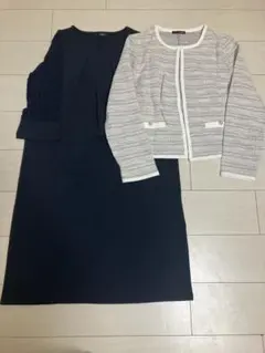 本日限定★早い者勝ち！！カーデ以上ジャケット未満キレイ見えワンピースアンサンブル