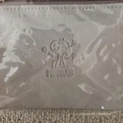 PEANUTS グレー ポーチ スヌーピー かわいい グレージュ