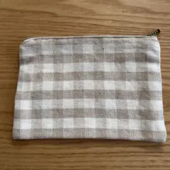 ハンドメイド ポーチ チェック柄 小物入れ