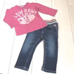 JUNK STORE ピンク　ロンT