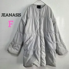 1547 ジーナシス パファージャケット ノーカラー 2way ジップ グレー