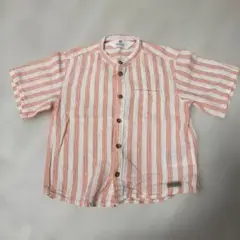 H&M 半袖シャツ オレンジと白のストライプ 90